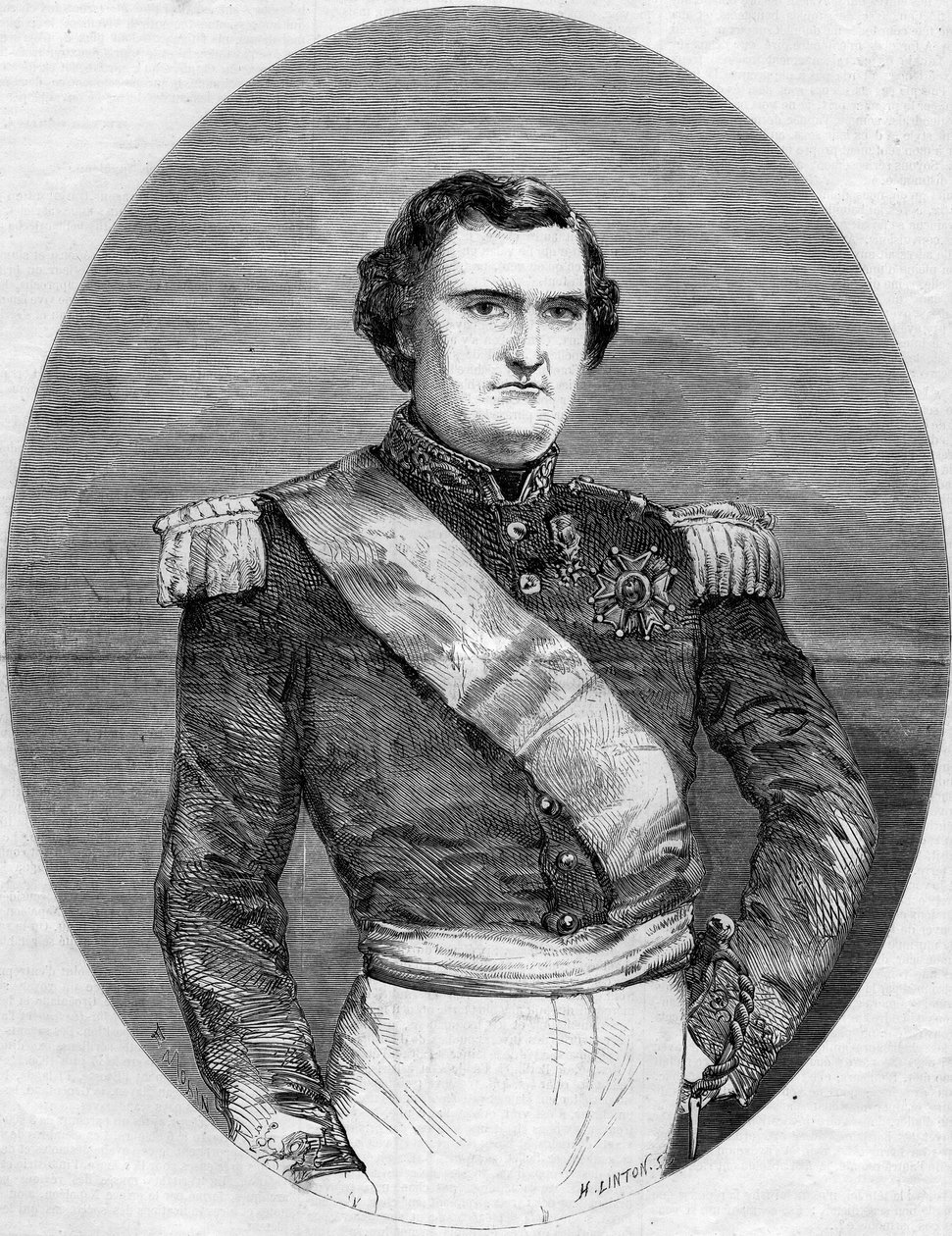 Portret księcia Napoleona Józefa Karola Paula Bonaparte (1822-1891). Grawer w „”Le Monde Illustré””n°94 z 29 stycznia 1859 r. autorstwa French School