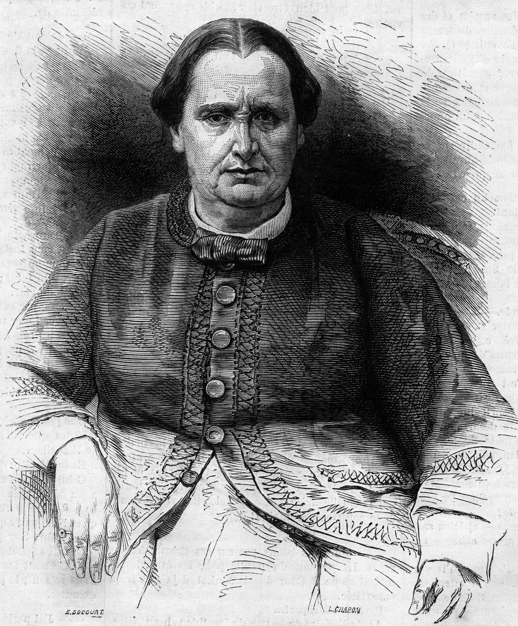 Portret księżniczki Elisy Napoleone Baciocchi (1806-1869), siostrzenicy Napoleona I. Grawerowanie w „”Le Monde Illustré”” nr 618 z 13 lutego 1869. autorstwa French School