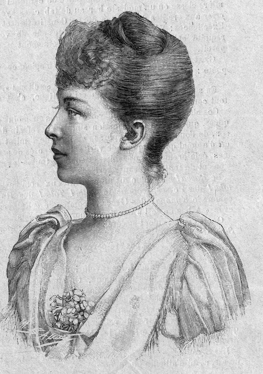 Portret księżniczki Małgorzaty Orleańskiej (1869-1940). Grawerowanie w „Gazecie Niedzielnej” z 5 marca autorstwa French School