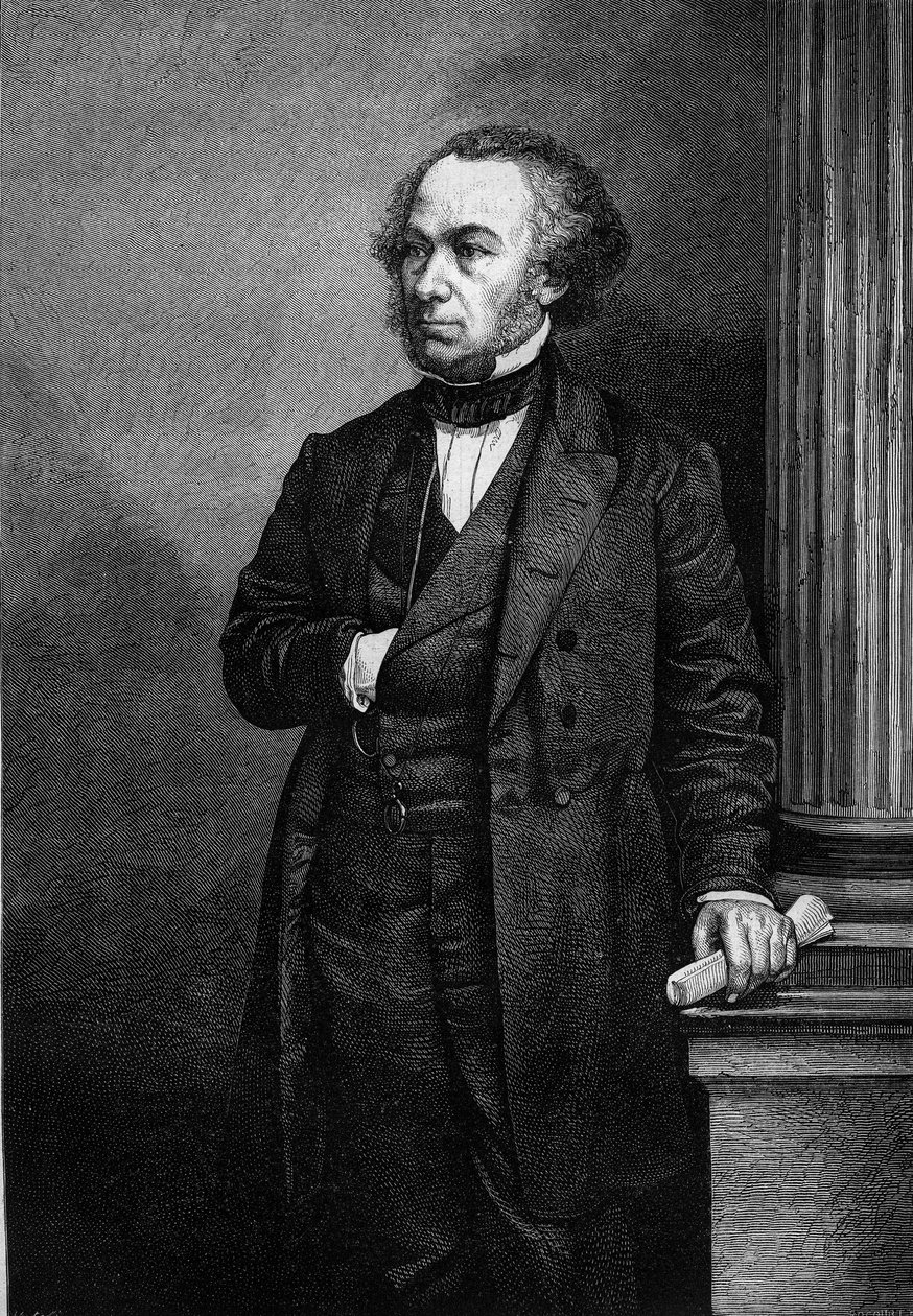 Portret Richarda Cobdena (1804-1865), angielskiego przemysłowca i polityka. Grawer w „Le Magasin Malownicze”” autorstwa French School