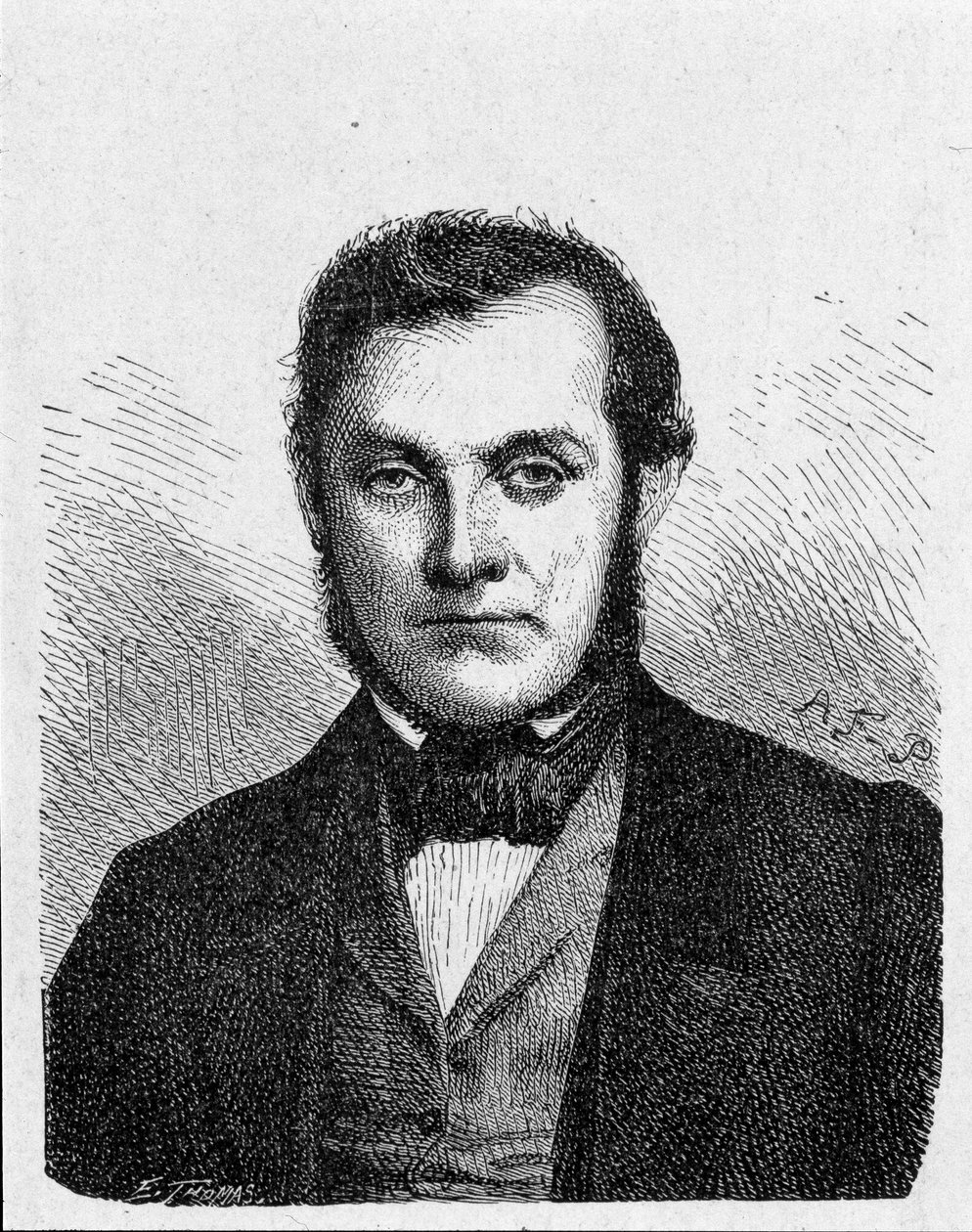 Portret Roberta Wilhelma Bunsena (1811 - 1899). Chemik niemiecki- w „Albumie Nauki”; wybitni naukowcy; Wielkie odkrycia”” 1896. autorstwa French School