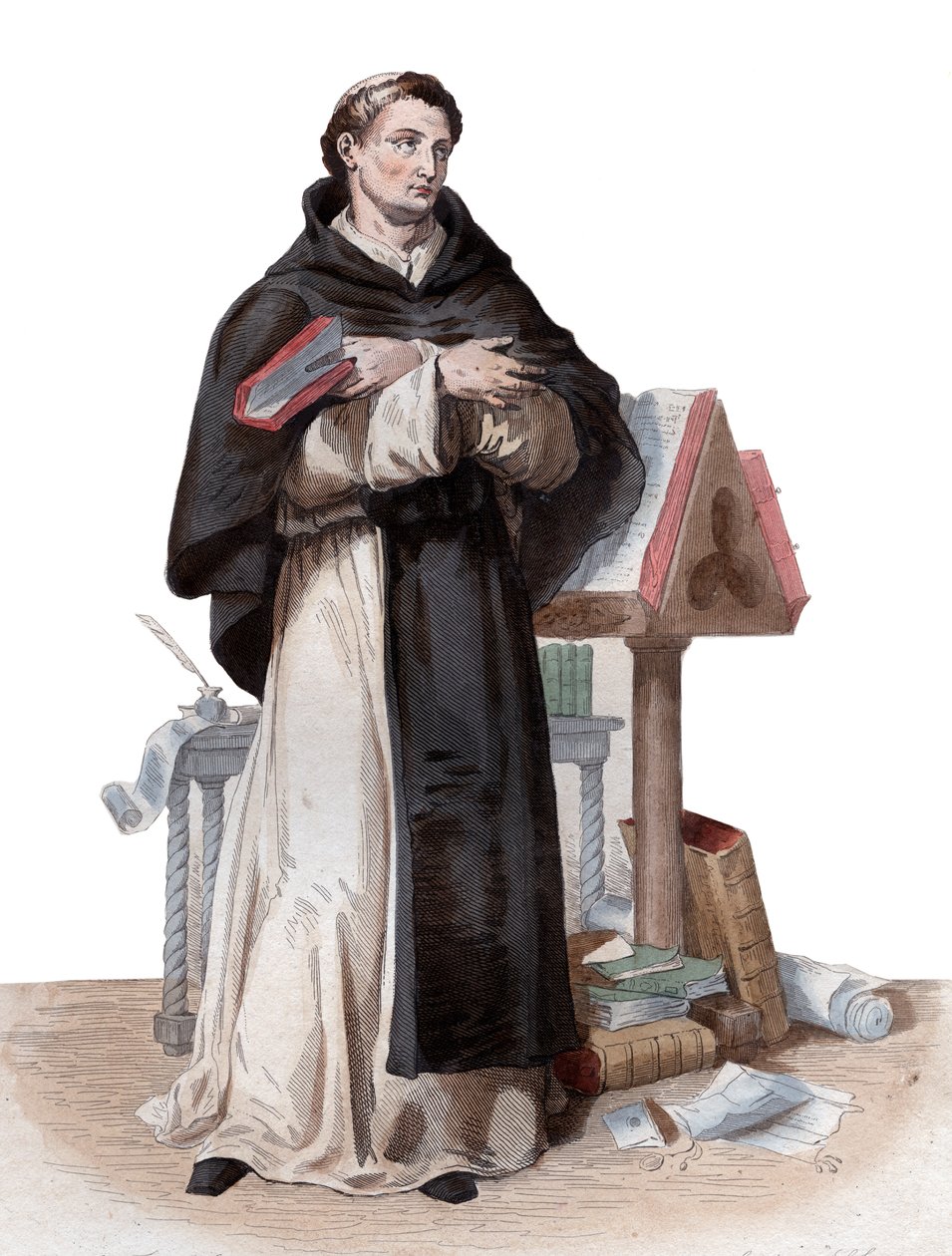 Portret św. Bernarda de Clairvaux (1090-1153), francuskiego opata i budowniczego reformującego się zakonu cystersów. autorstwa French School