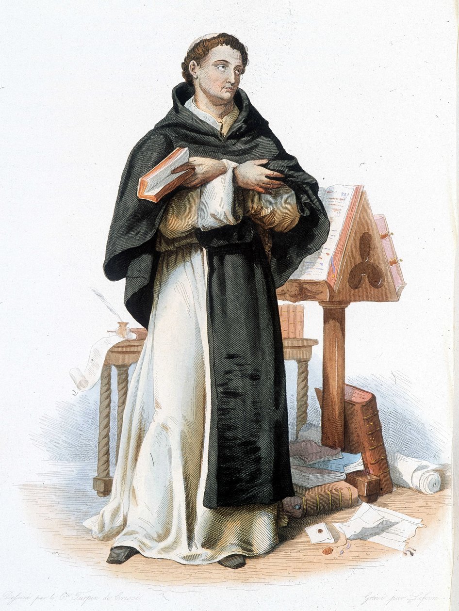 Portret św. Bernarda z Clairvaux (San Bernardo di Chiaravalle) (1090 - 1153) - w „” Le Plutarque francais””, wyd. Mennechet autorstwa French School