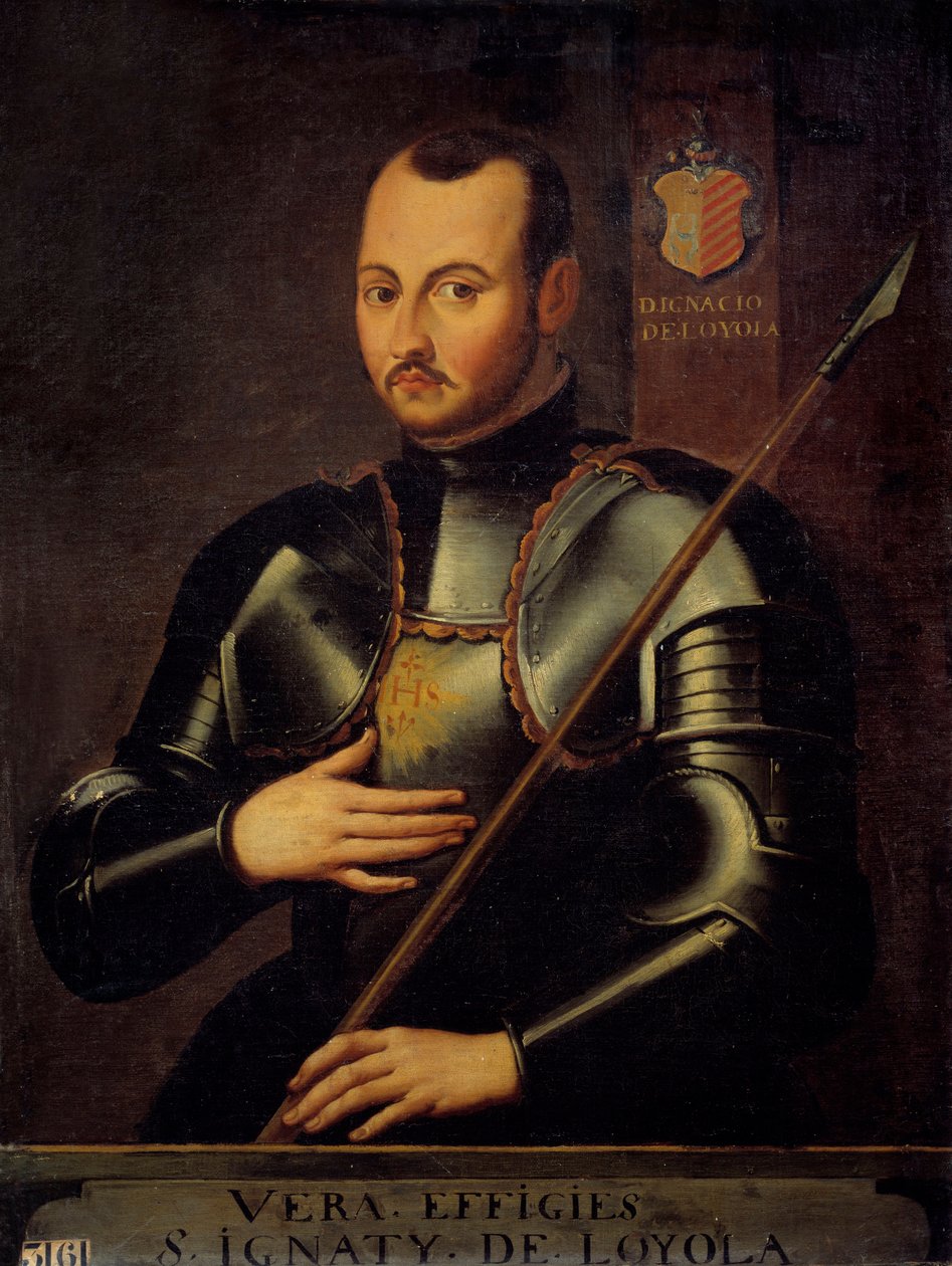 Portret św. Ignacego Loyoli (1491-1556) założyciela Zakonu Jezuitów. Anonimowe malarstwo szkoły francuskiej autorstwa French School
