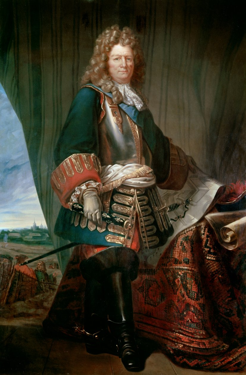 Portret Sebastiana Prestre, władcy Vauban (1633-1707), marszałka Francji. Anonimowe malarstwo szkoły francuskiej. Musee Du Genie militaire w Angers. - Portret Sebastiena le Prestre, lorda Vauban (1633-1707), marszałka Francji. Anonimowy pai autorstwa French School