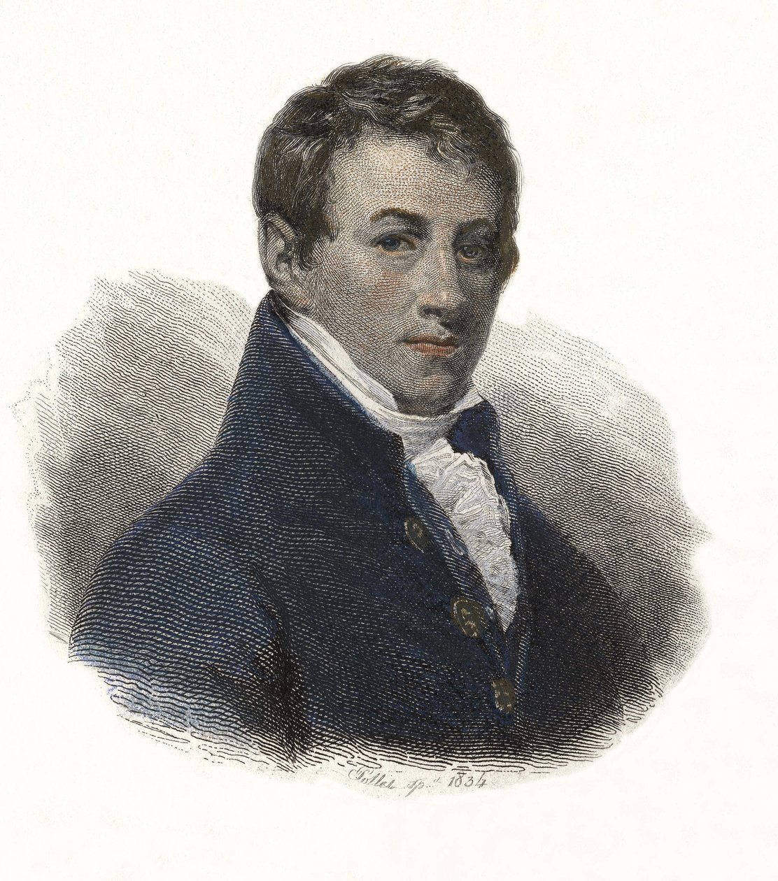 Portret Sir Humphry Davy (1778-1829), angielskiego chemika i fizyka. w „Portrety Hommesa przydatne” autorstwa French School