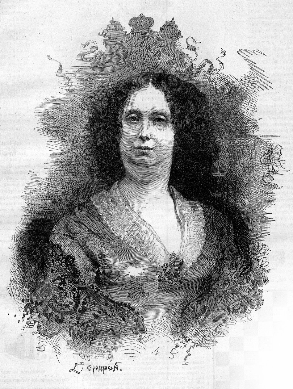 Portret Sophie Frederique Matyldy Wirtembergii (1818-1877), królowej Holandii. Grawer w „Le Monde Illustré” nr 1053 z dnia 16 czerwca 1877 r. autorstwa French School