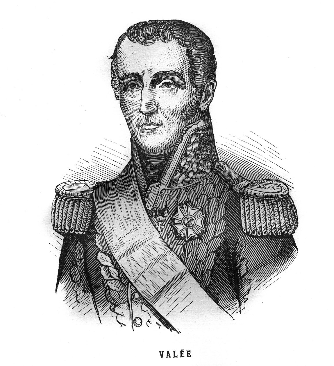 Portret Sylvaina Charlesa, hrabiego Valee (1773-1846), marszałka Francji. Grawer w „Les Illustrations De L