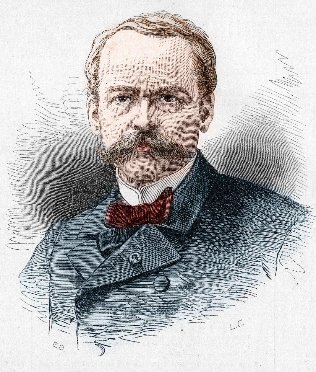 Portret Teodora Barriere (1823-1877), francuskiego dramatopisarza. Grawer w „”Le Monde Illustré””n°1071 z dnia 20 października 1877 r. autorstwa French School