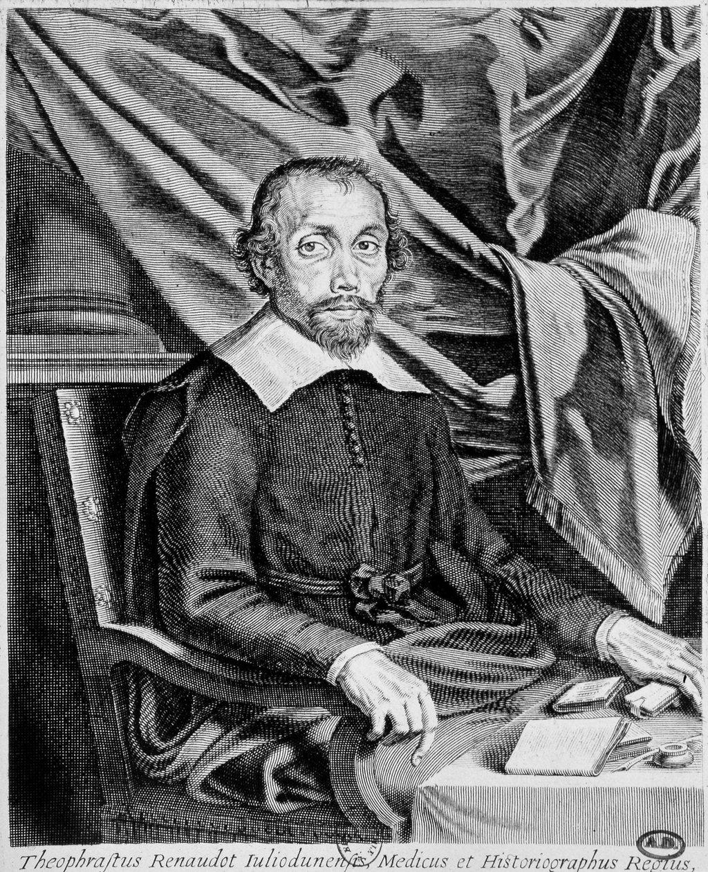 Portret Théophrasta Renaudota autorstwa French School
