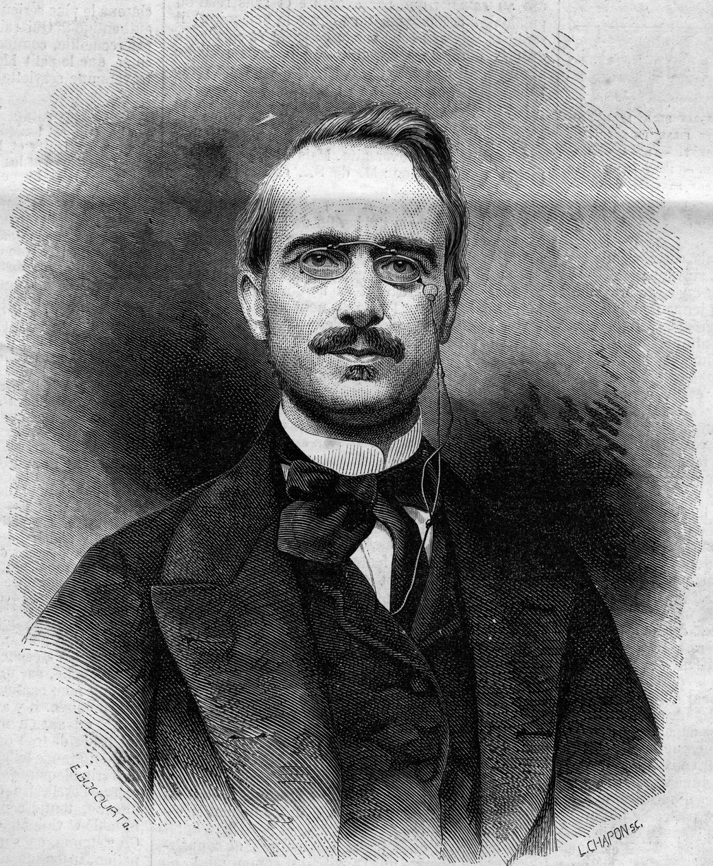Portret Urbana (Urban), hrabiego Rattazzi (1808-1873), włoskiego polityka. Grawer w „”Le Monde Illustré””n°258 z dnia 22 marca 1862 r. autorstwa French School