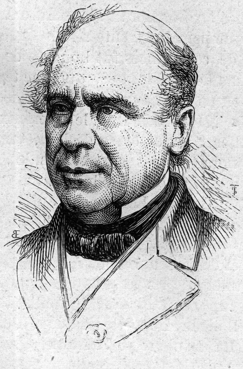 Portret Ustazade Silvestre de Sacy (1801-1879), francuskiego krytyka literackiego i akademika. Grawer w „”Le Monde Illustré””n°883 z dnia 14 marca 1874 r. autorstwa French School