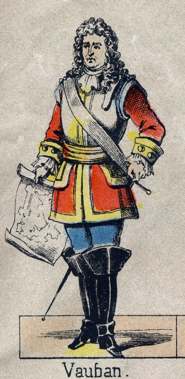 Portret Vaubana Sebastiena Prestre (1633-1707), marszałka Francji. Wizerunek Epinal z końca XIX wieku. Prywatna kolekcja. autorstwa French School
