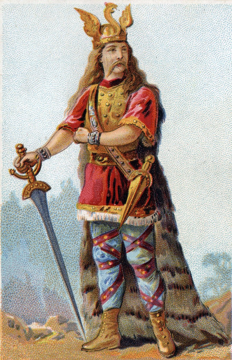 Portret Wercyngetoryksa (72-46 pne), króla Galów. Chromolitografia około 1890 r. autorstwa French School
