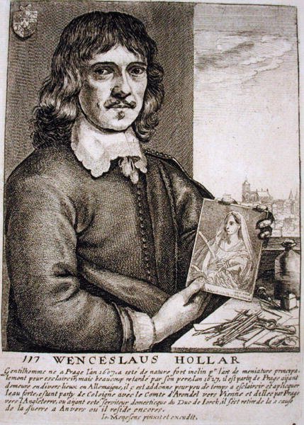 Portret Wacława Hollara (1607-77) (rycina) autorstwa French School