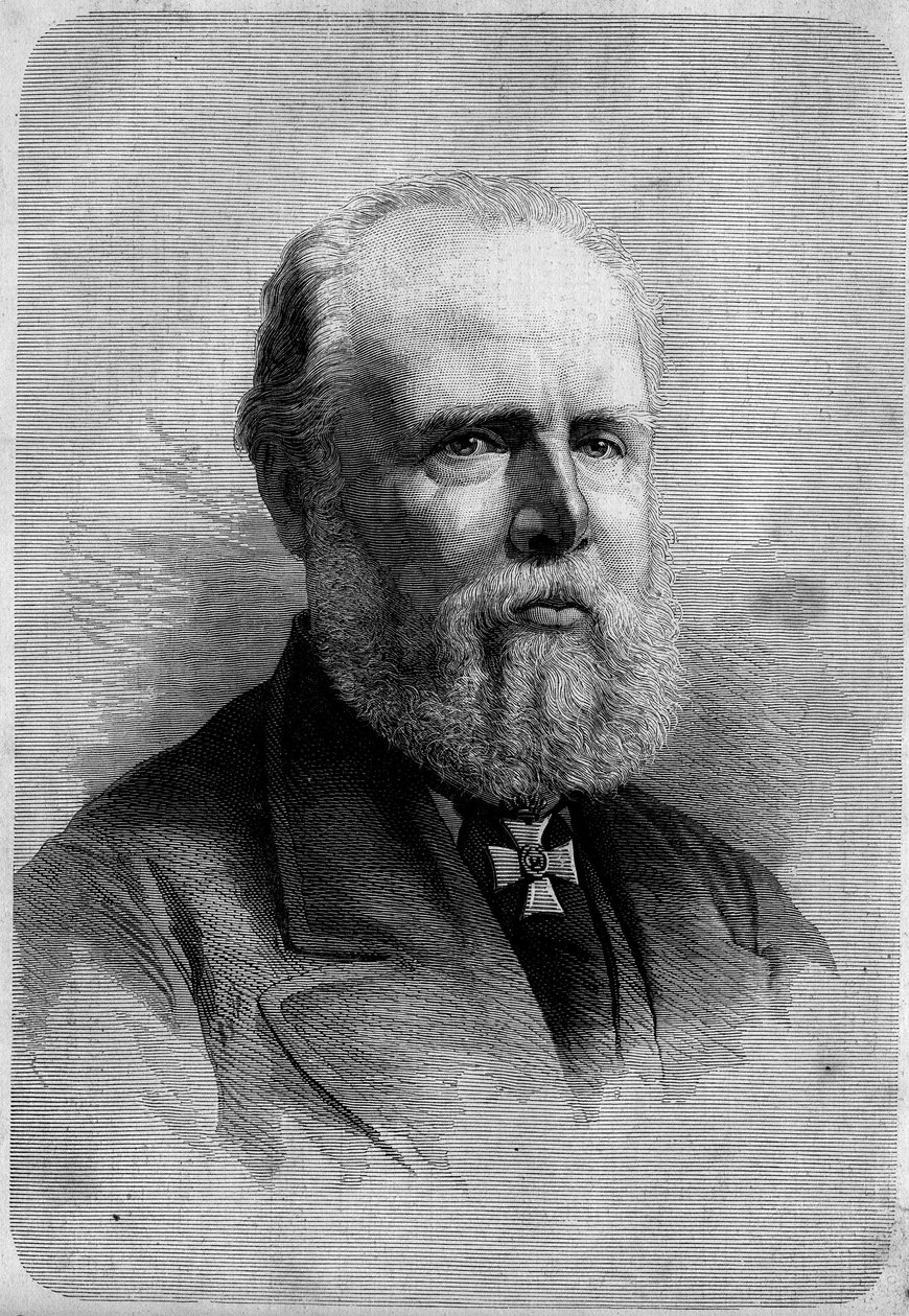 Portret Wilhelma III (1817-1890), króla Holandii. Grawer w „”Le Monde Illustré””n°1139 z 25 stycznia autorstwa French School