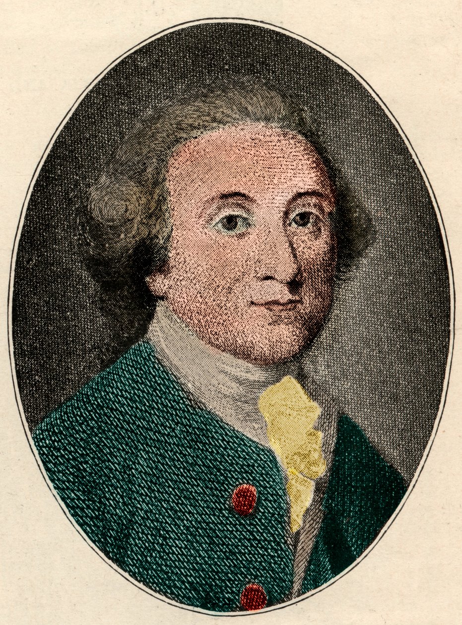 Portret Williama Whiteheada (angielskiego poety) (1715-1785). autorstwa French School