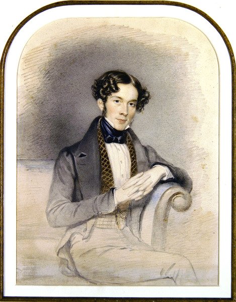 Portret młodego dżentelmena (akwarela na papierze) autorstwa French School