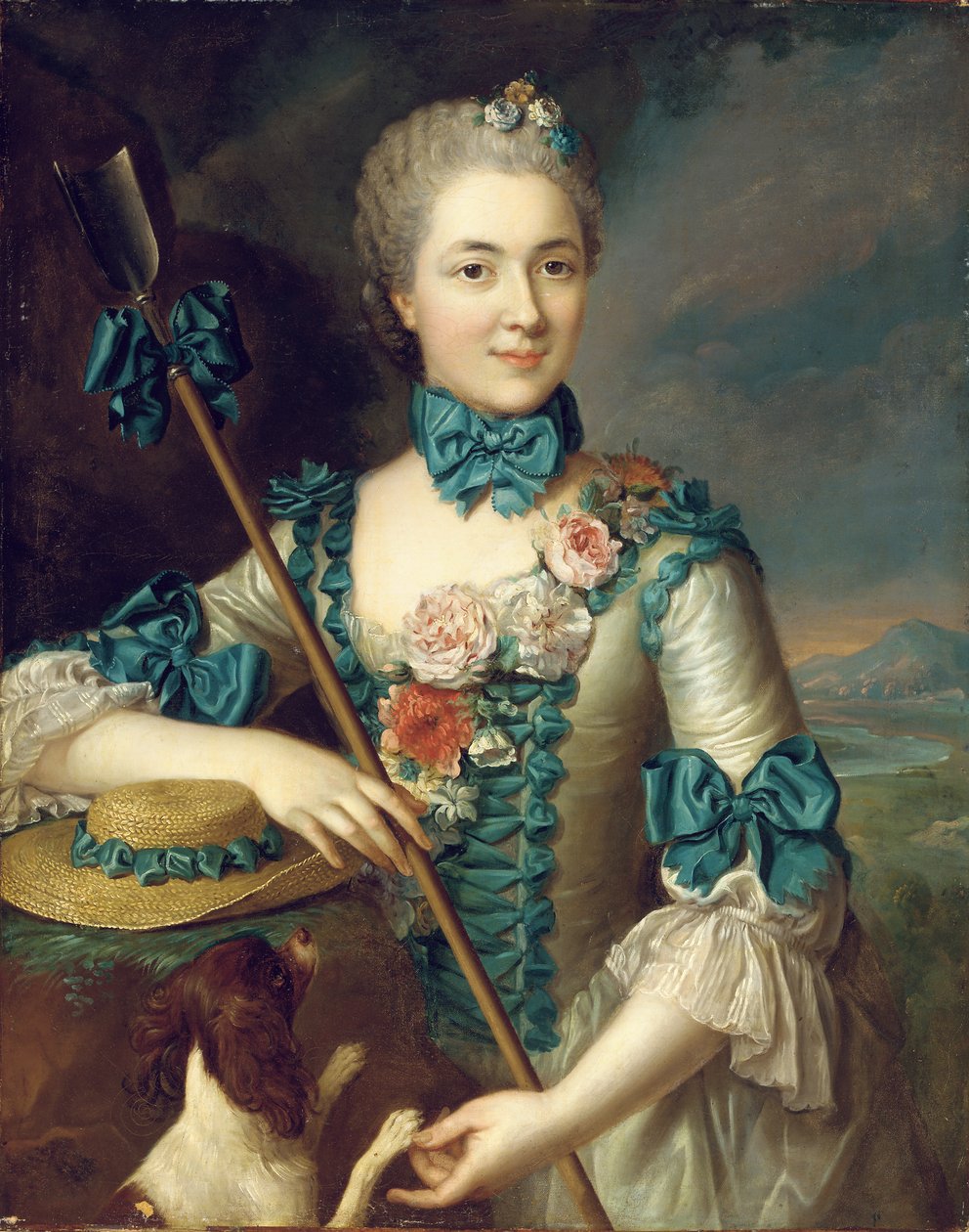 Portret damy, podobno Madame Louise Suzanne Edmee Martel jako pasterka autorstwa French School