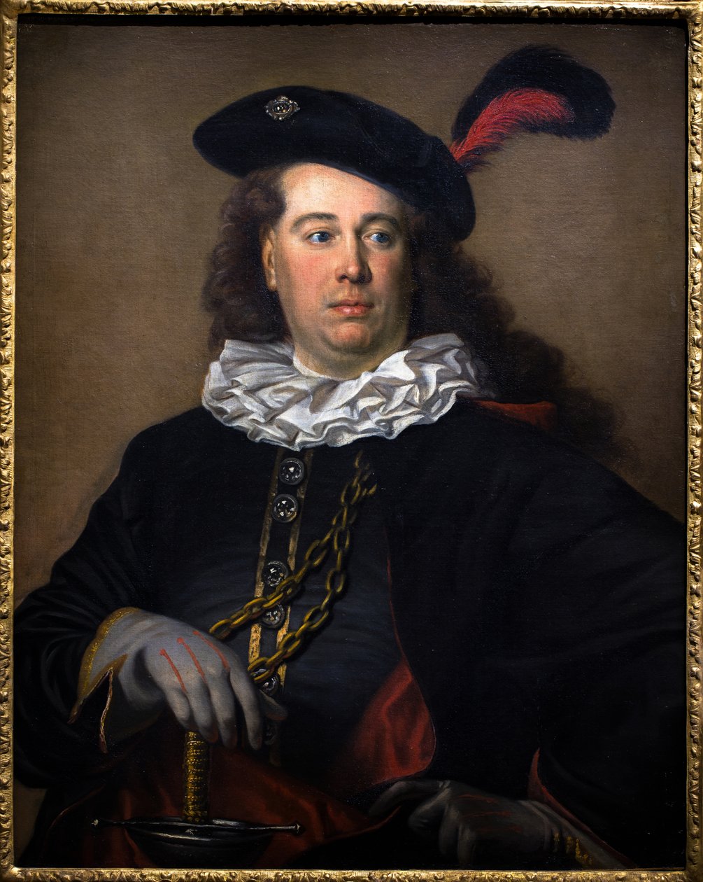 Portret aktora lub mężczyzny w kostiumie maskaradowym, ok. 1785 r. autorstwa French School