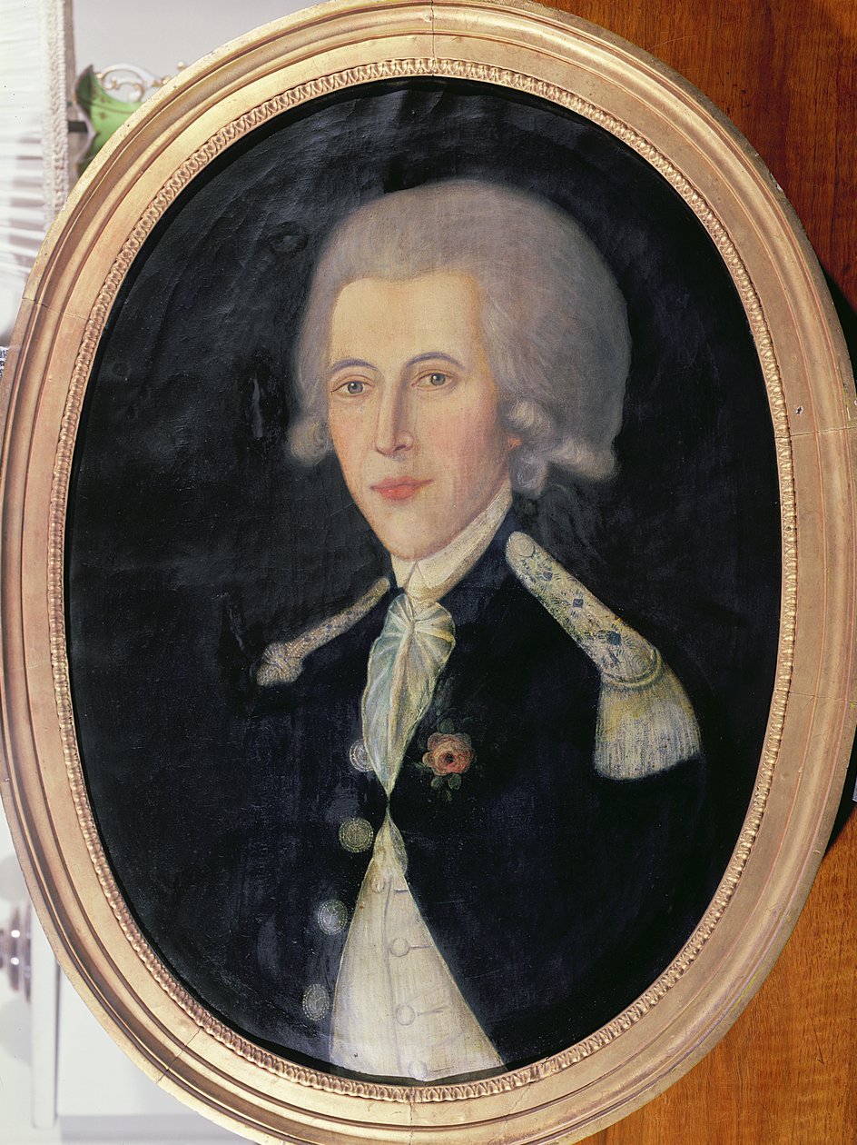 Portret nieznanego porucznika stacjonującego na francuskim terytorium Santo Domingo, koniec XVIII wieku autorstwa French School