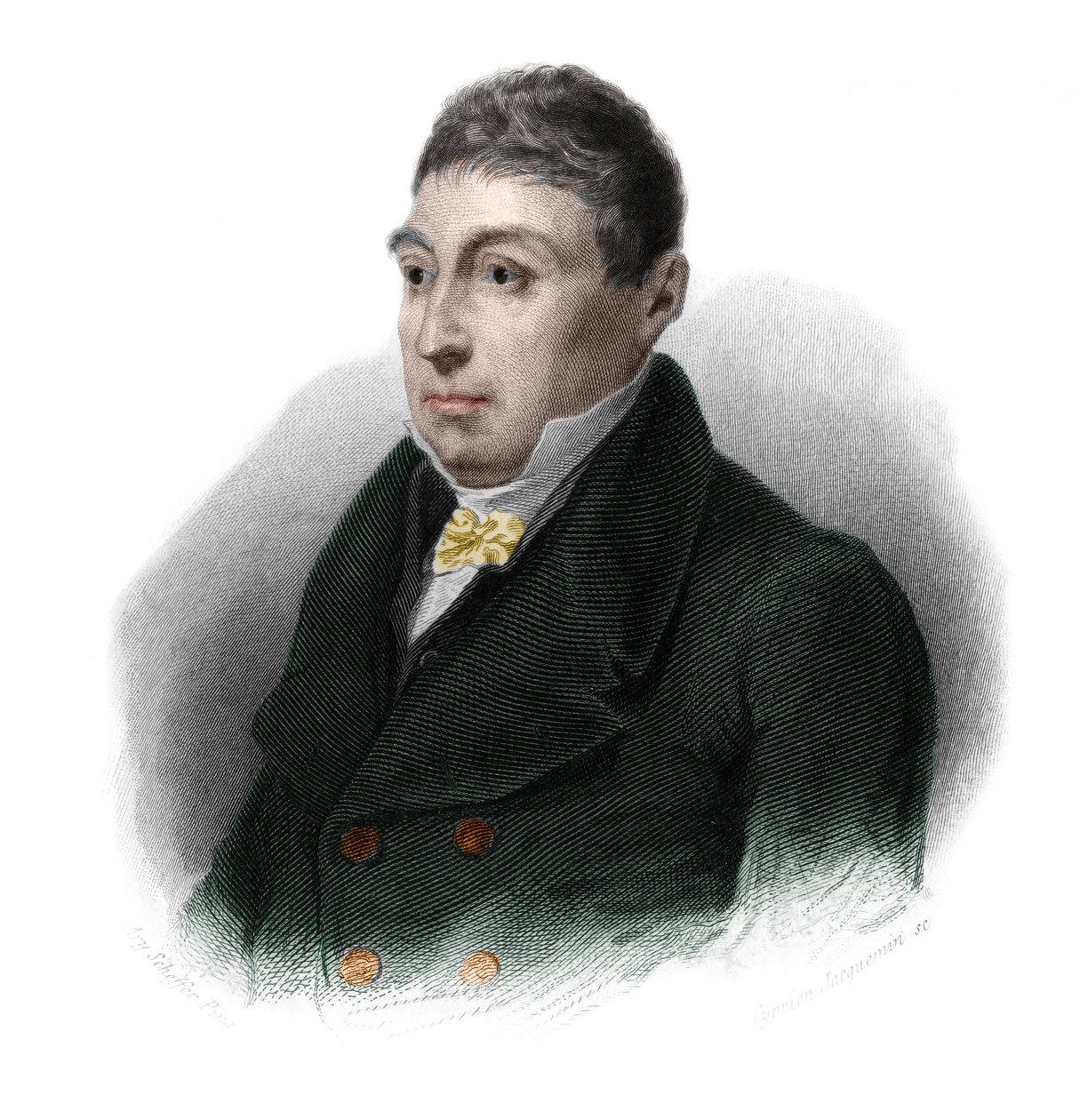 Portret generała La Fayette (Marie Gilbert Mottier, markiz de Lafayette) (1757-1834), francuskiej arystokratki, oficera wojskowego i polityka. w „” LIBRE DES SPORERS”” Louisa de Cormenina Timona. 1842. Kolekcja prywatna. autorstwa French School
