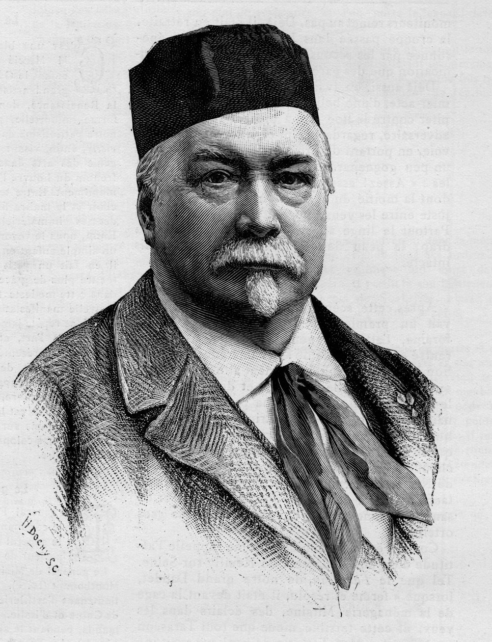 Portret dziennikarza i powieściopisarza Adolphe Monnot de Balathier de Bragelonne, zmarłego w 1888 roku. autorstwa French School