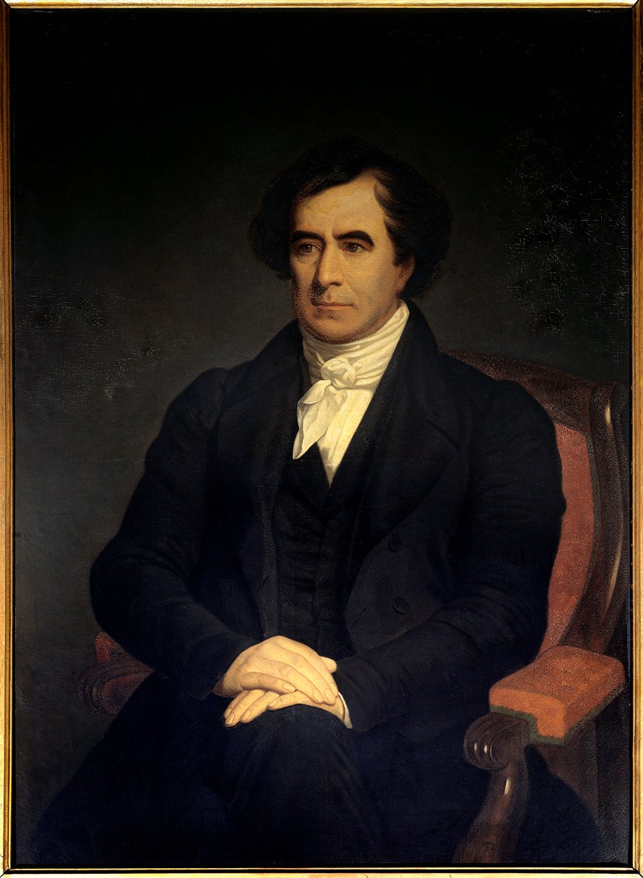 Portret fizyka Francois Arago (1786-1833), astronoma i polityka, ministra marynarki wojennej i wojny w 1848 r. Anonimowe malarstwo z XIX wieku. Paryż, Musee De L