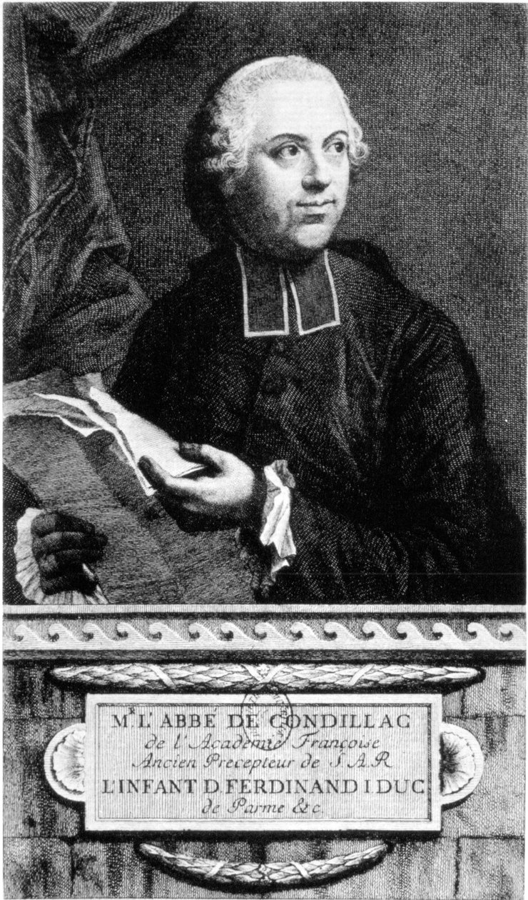 Portret opactwa Etienne Bonnot de Condillac (1715-1780) francuskiego filozofa. autorstwa French School