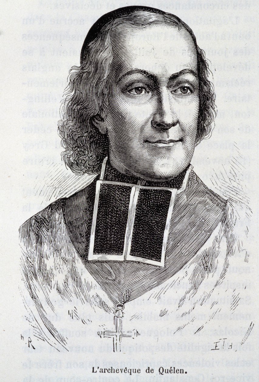 Portret arcybiskupa Hyacinthe Louis de Quelen (1778 - 1839), prałata w „L’Histoire de France” Henri Martina autorstwa French School