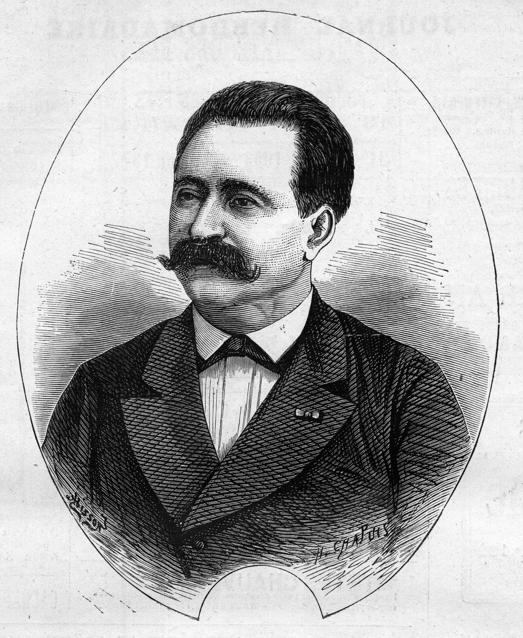 Portret „Doktor Nicolay”” (Faure Nicolay, francuski magik?). Grawer w „”Le Monde Illustré””n°1052 z 9 czerwca 1877 r. autorstwa French School