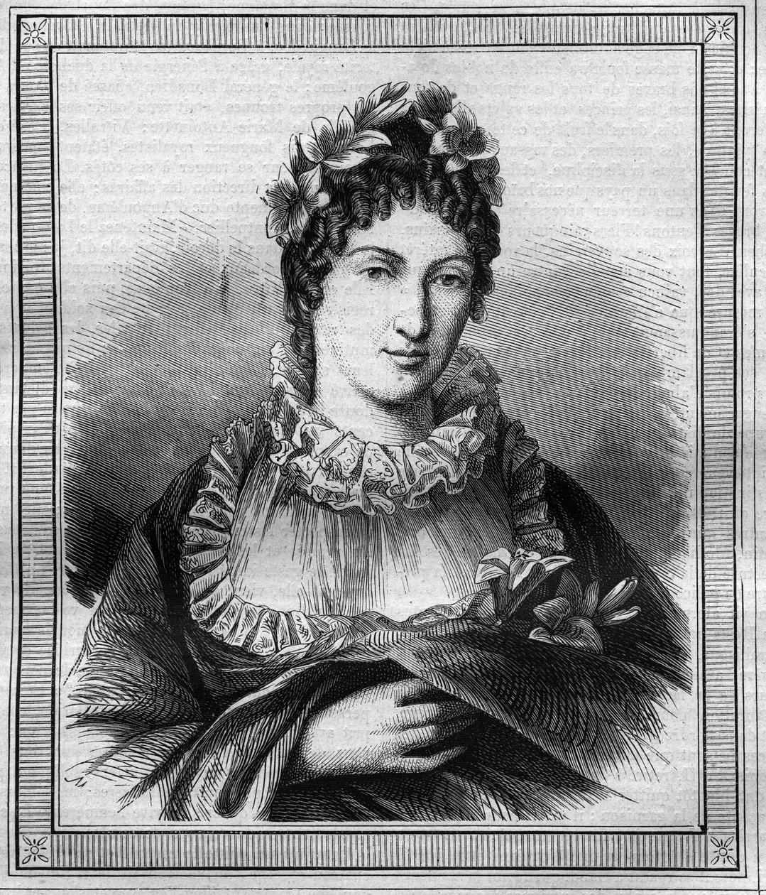 Portret księżnej Angouleme Marie Therese Charlotte z Francji znanej jako Madame Royale (1778-1851) Rycina w „Histoire des Papes-Kings-Queen and Emperors through the Centurys” Maurice Lachatre autorstwa French School