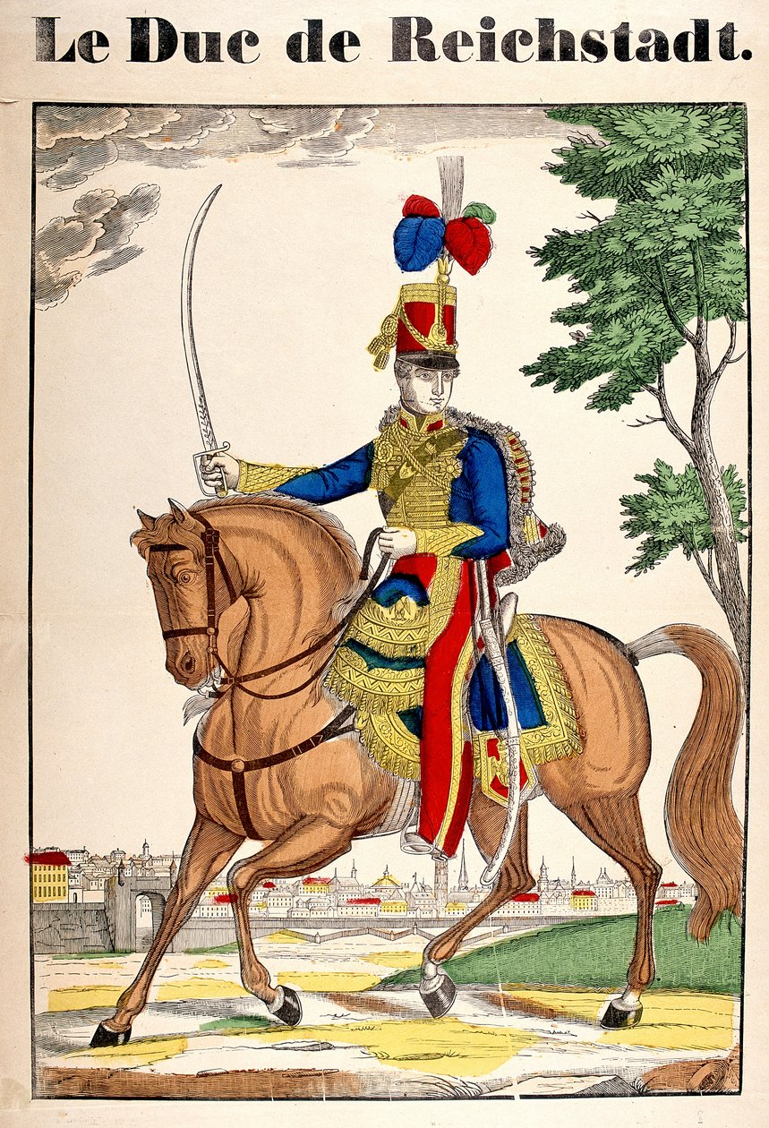 Portret księcia Reichstadt, Napoleona II, syna cesarza Napoleona I (1769-1821). Obraz Epinal autorstwa French School