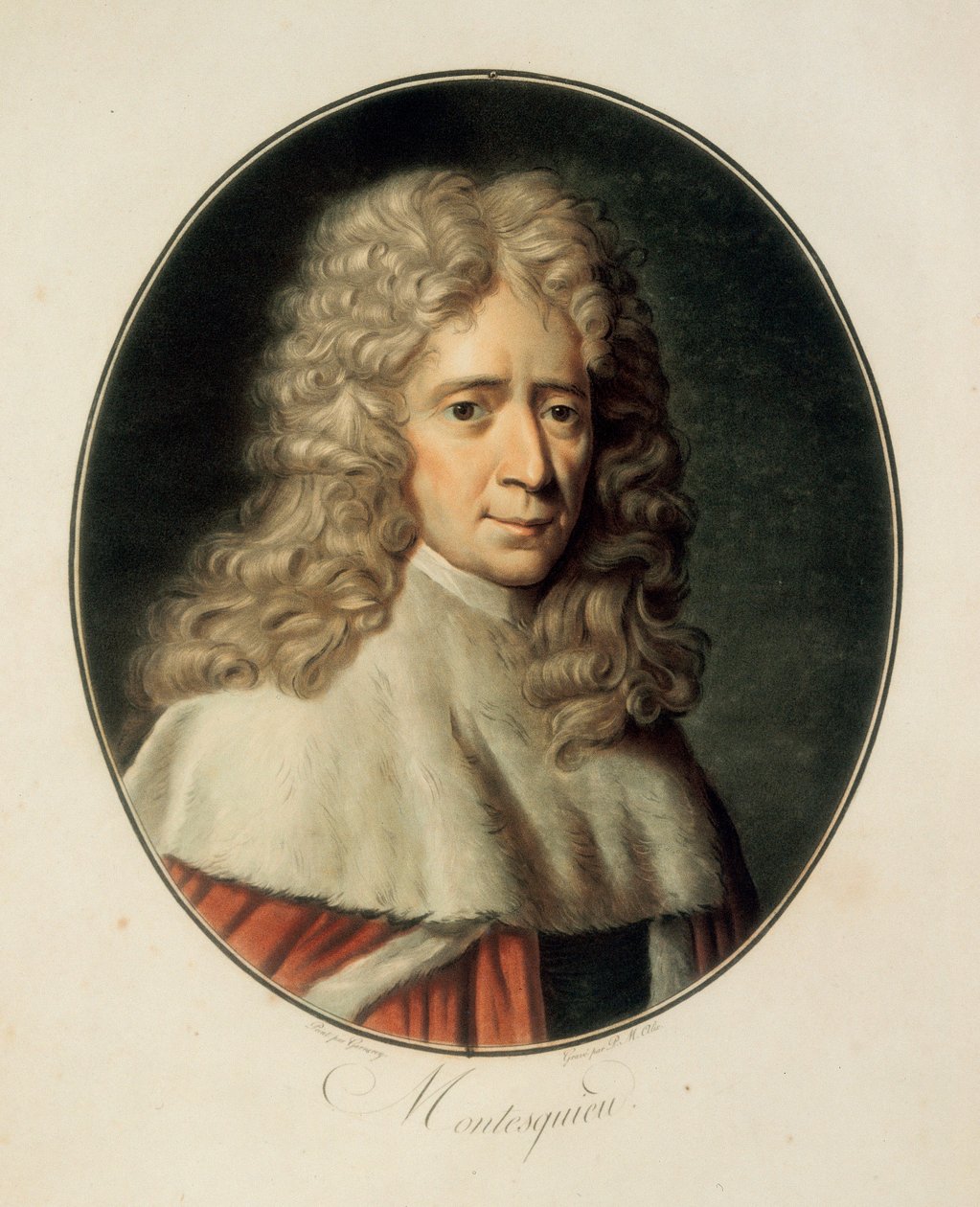 „Portret francuskiego filozofa i człowieka politycznego Charlesa de Secondata, Barona de la Brede i Monteskiusza autorstwa French School