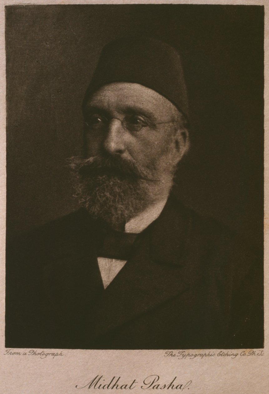 Portret chedywa Tawfika, z LEgypte Georga Moritza Ebersa (1837-98), 1881 (rycina bw) autorstwa French School