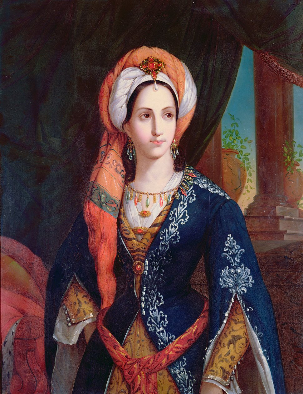 Portret aktorki Mlle Rachel w roli Roxanne do sztuki Bajazet Jeana Racine