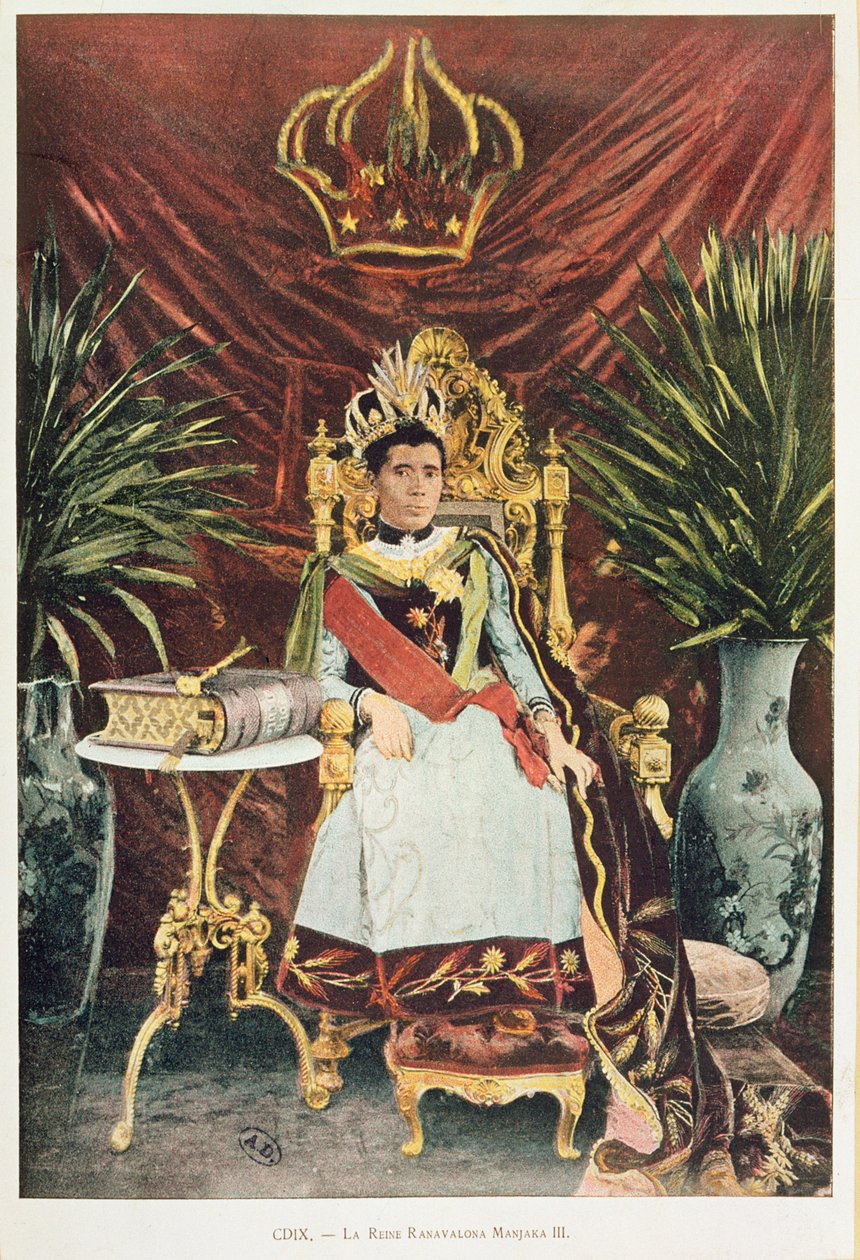 Portret ostatniej królowej Madagaskaru, Ranavalona III (1862-1917), koniec XIX wieku autorstwa French School