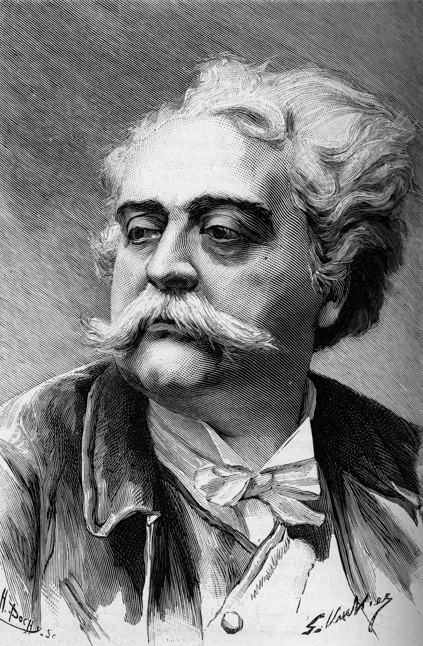 Portret malarza i rzeźbiarza Alberta Ernesta Carriera Belleuse (1824-1887), w Illustrous World 1887. autorstwa French School