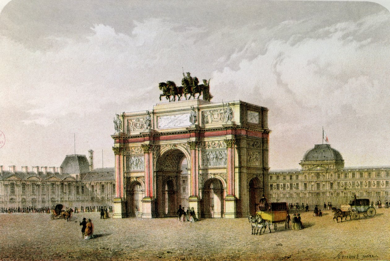 Pocztówka Arc de Triomphe du Carrousel, Paryż autorstwa French School