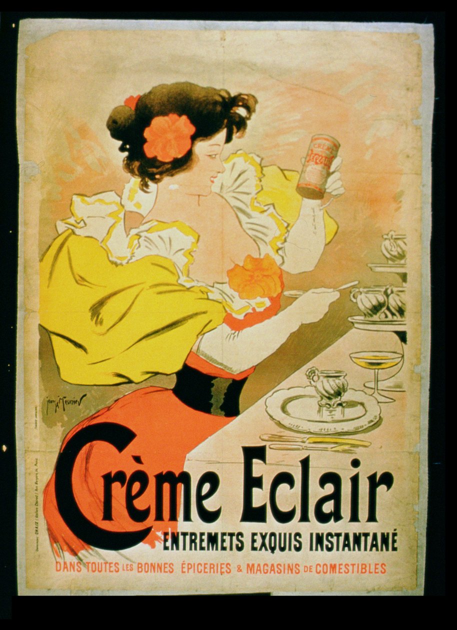 Plakat reklamujący Creme Eclair Instant Dessert autorstwa French School