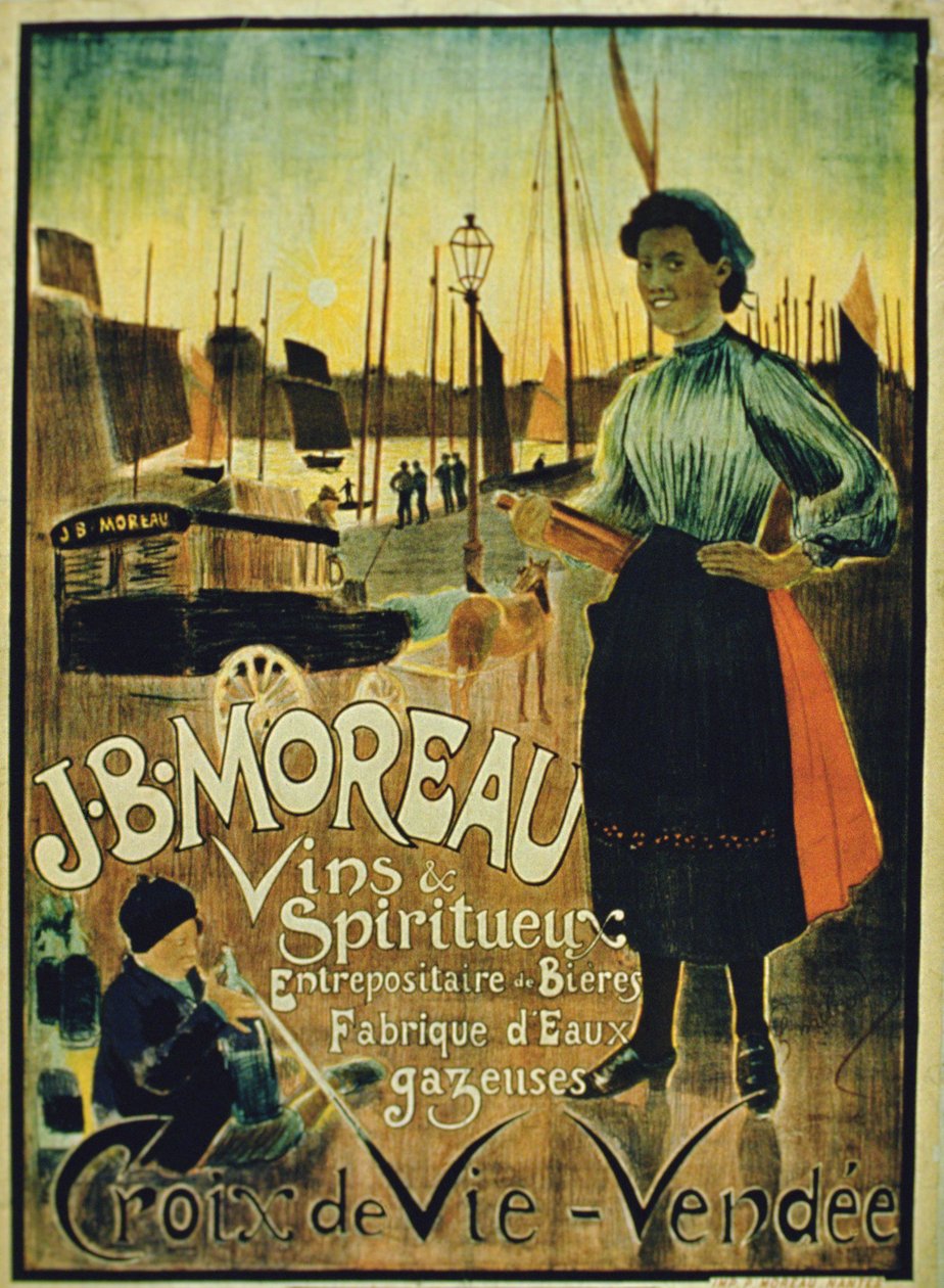 Plakat reklamujący Croix de Vie, wykonany przez J.B. Moreau, Vendee autorstwa French School