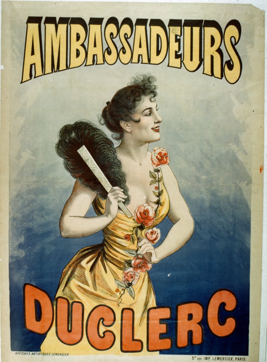 Plakat reklamujący Duclerc w Les Ambassadeurs autorstwa French School