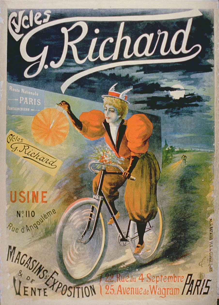 Plakat reklamujący G. Richard Cycles, Paryż autorstwa French School