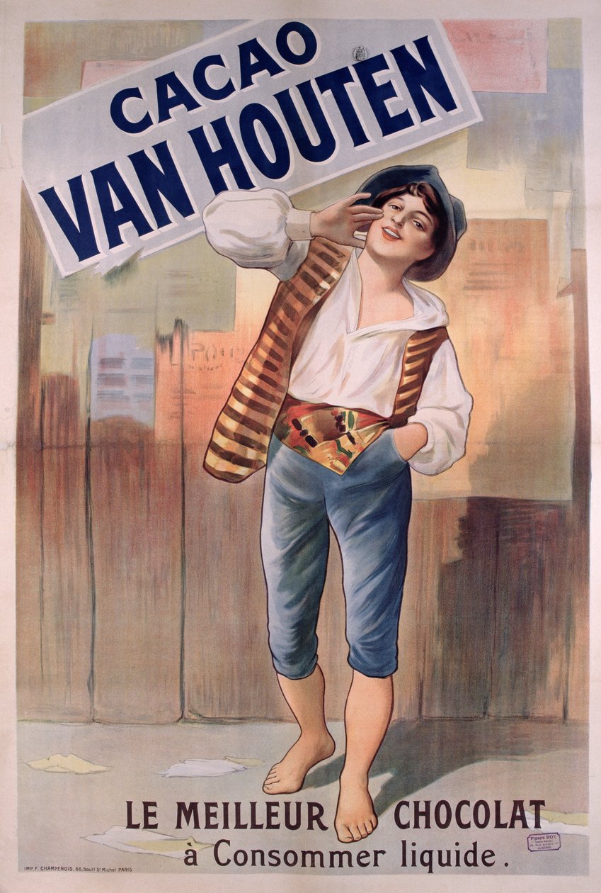 Plakat reklamujący kakao Van Houten autorstwa French School