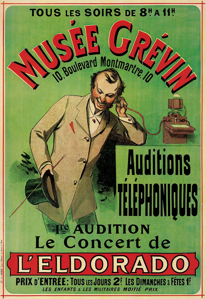 Plakat reklamujący koncert w Muzeum Grevin w Paryżu autorstwa French School
