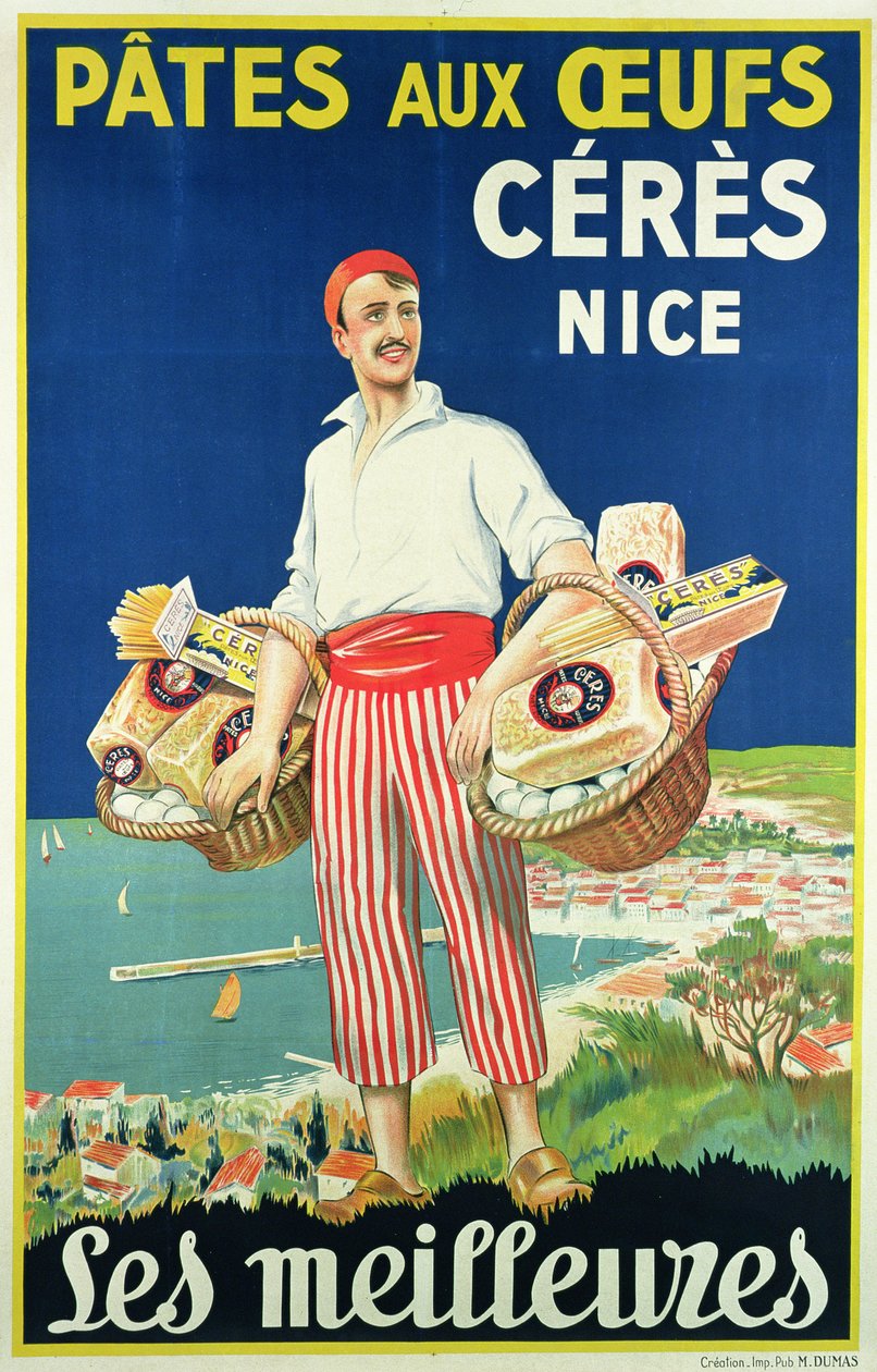 Plakat reklamowy makaronu firmy Ceres autorstwa French School