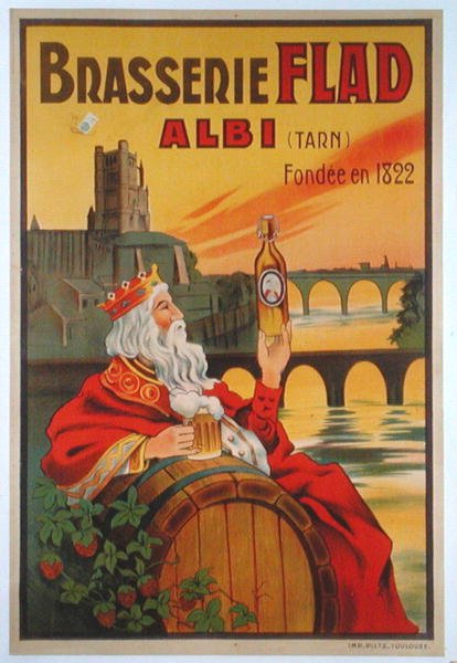 Plakat reklamujący Brasserie Flad w Albi autorstwa French School