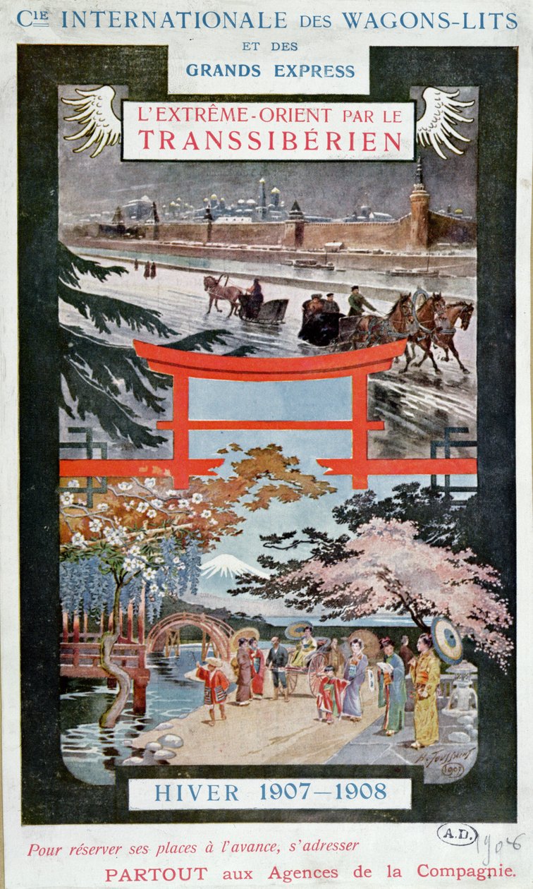 Plakat reklamujący Kolej Transsyberyjską, zima 1907-8 autorstwa French School