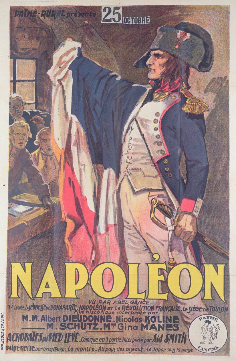 Plakat reklamujący film Napoleon, napisany przez Abla Gance autorstwa French School