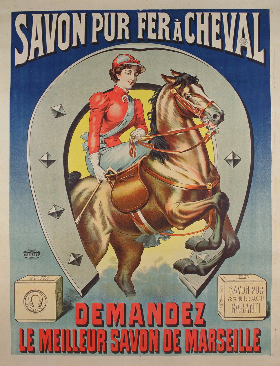 Plakat dla Le Fer mydło cheval autorstwa French School